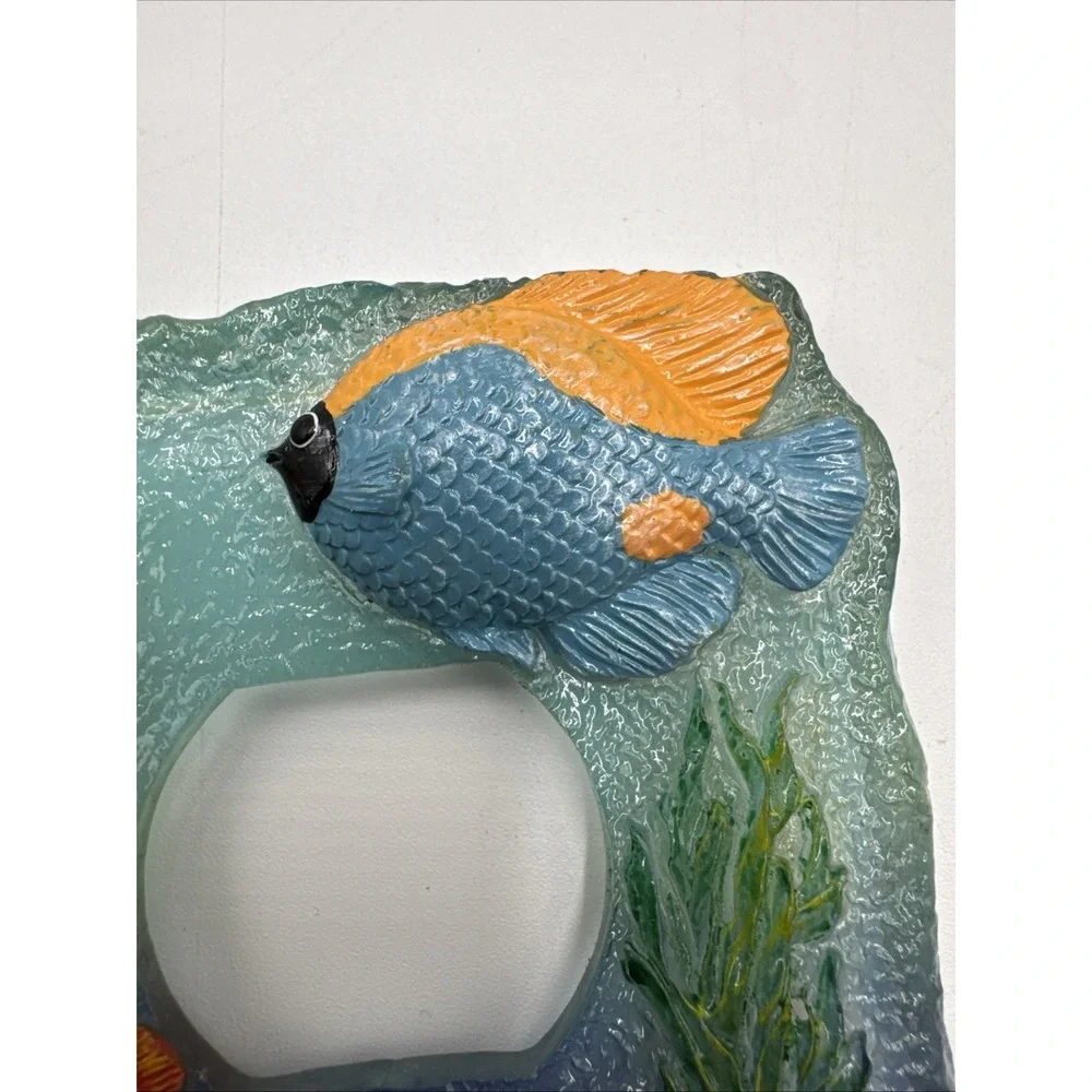 Vintage TROPICAL FISH Light Switch Wall Plate Outlet Cover Hand Painted Ocean 3D